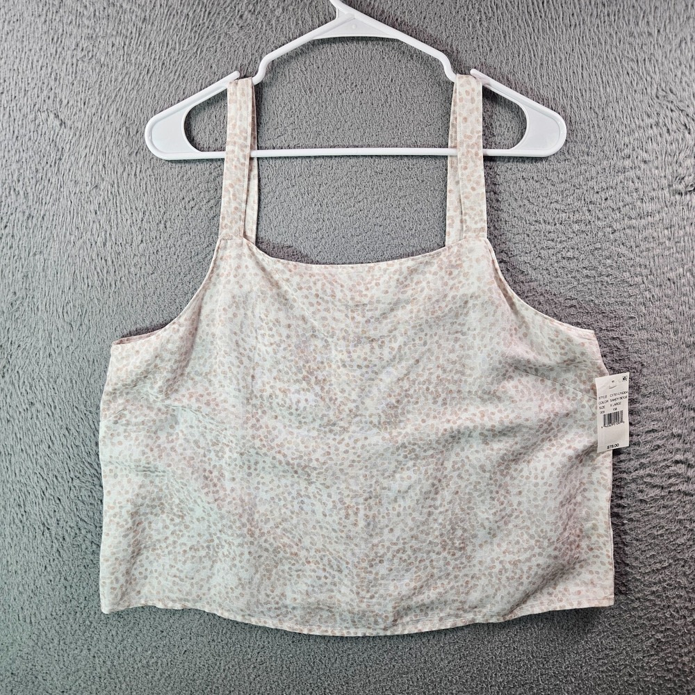 NWT Cloth & Stone Tank Top Summer Women XL Linen Blend White Gray‎ Brown